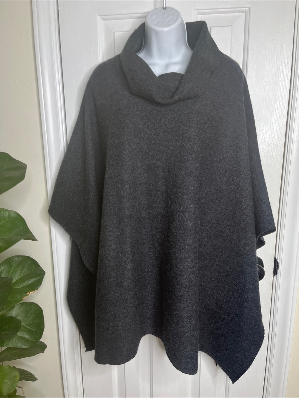 Wool Turtleneck Poncho Vintage Joseph A Gray Size Large